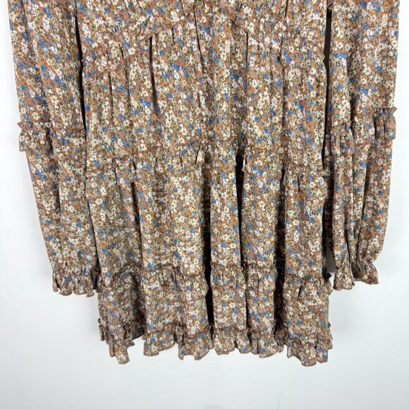 Altar’d State Chelsia Dress Floral Long Sleeves Ruffle Mini Size Medium M EUC - Picture 4 of 13